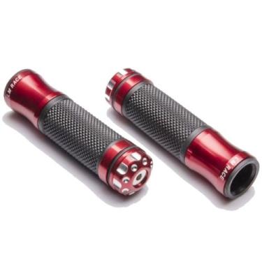 Imagem de Manopla Punho Moto Esportiva De Alumínio Universal - ZEN, Vermelho