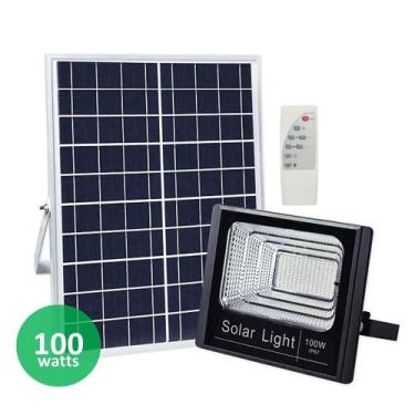 Imagem de Refletor Solar De Led Com Controle Remoto 100W A Prova D'água DS11286 