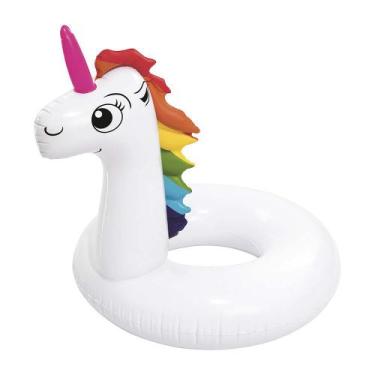 Imagem de Boia Unicórnio Inflável Com Abertura Piscina Praia Verão Até 90kg - 19