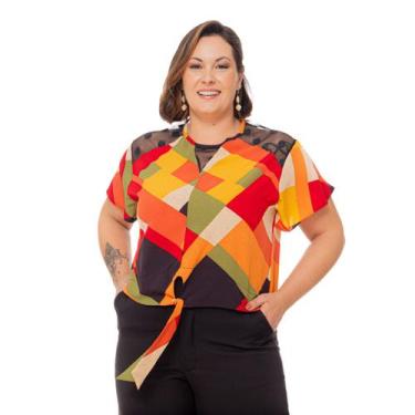 Imagem de Blusa Plus Size Feminina Casual Social Manga Curta 205 - Gatta Fashion