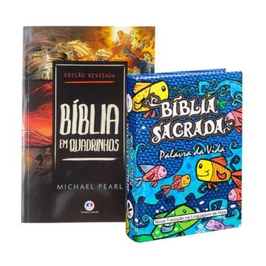 Imagem de KIT BÍBLIA SAGRADA PALAVRA DA VIDA NTLH e BÍBLIA EM QUADRINHOS PARA CR
