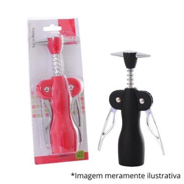 Imagem de Saca-Rolha Inox Preto e Vermelho - Wincy Casa
