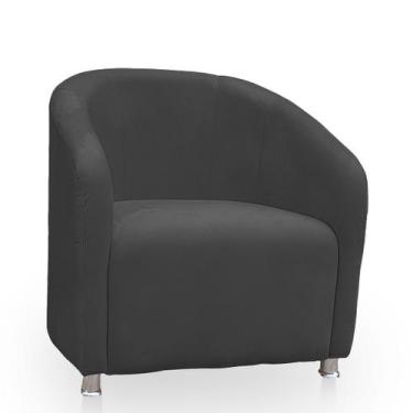 Imagem de Poltrona Redonda Moderna e Confortavel Alicia Suede - BelarStore, Cinz