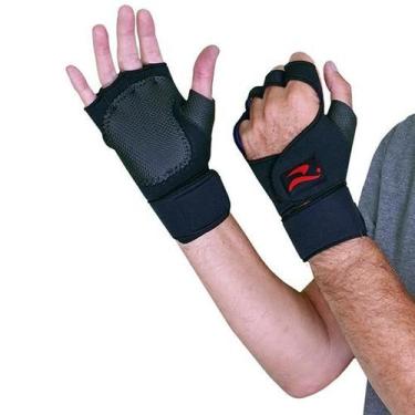 Imagem de Protetor de Palma com Munhequeira Realtex, Preto, Grande
