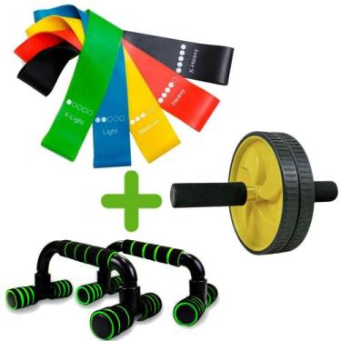Imagem de Combo Projeto Verão Rodinha Abdominal Elastico Band e Barra - MBFit