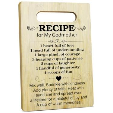 Imagem de Tábua de cortar para presente de madrinha, presentes para o dia das mães, presentes de agradecimento, presentes de aniversário para madrinha, madrinha, tábuas de corte de bambu para cozinha,