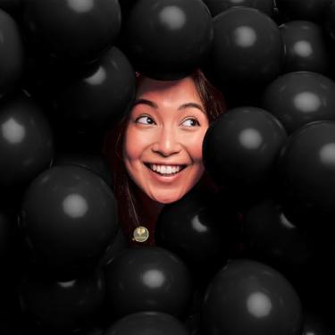 Imagem de Mini balões biodegradáveis AFTERLOON® 50 peças ônix preto 12,7 cm, cor fosca engrossada extra forte látex hélio flutuante, chá de bebê revelação de gênero guirlanda arco casamento decorações de festa