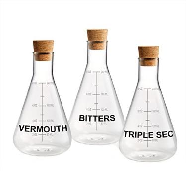 Imagem de Artland Mixology Conjunto de decantador de 3 peças Vermuth, Triple Sec, e Bitters de 295 ml com rolhas de cortiça