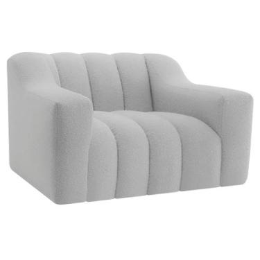 Imagem de Poltrona Decorativa Sala de Estar Recepção Elegance Linho - Doce Sonho