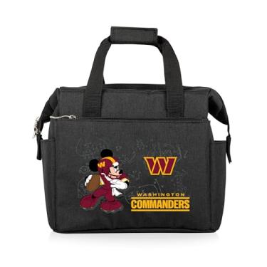 Imagem de PICNIC TIME Disney/NFL Cobrand Washington Commanders Mickey Mouse em movimento lancheira refrigeradora, lancheira macia, lancheira isolada, (preto)