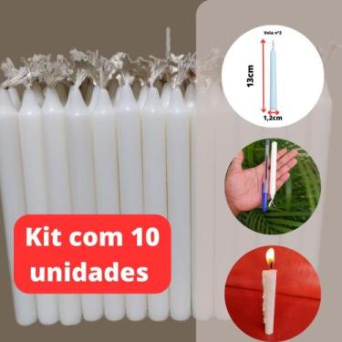 Imagem de Kit 100, 50, 20 e 10 Velas Brancas Palito Nº 2 (13,5 cm x 1,2 cm) - Sã