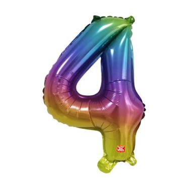 Imagem de Balão Metalizado Números 16" 40cm - Degradê - 01 unidade - Balões São 