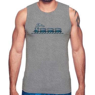 Imagem de Regata Trenzinho Brinquedo - Foca na Moda, Cinza, GGG