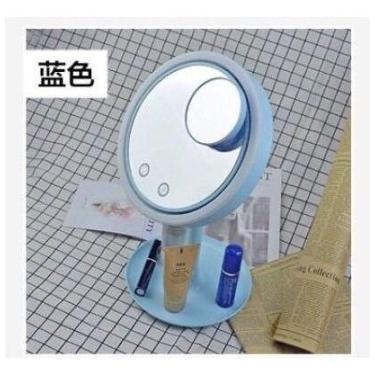 Imagem de Espelho De Mesa Camarim Penteadeira Com Luz Led Aumento 5x - oem, Rosa