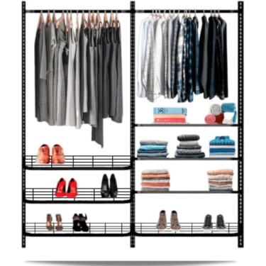 Imagem de Guarda roupa closet aramado aberto CLR281 - 1,90 Smart Black - Casa Ex