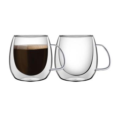 Imagem de Conjunto De Xícaras Tramontina Para Chá E Cappuccino 300ml 2 Peças Vidro Duplo 64760460