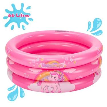 Imagem de Piscina Inflável Redonda Bebê Praia Piscina 66 Litros - Dm Toys, Rosa