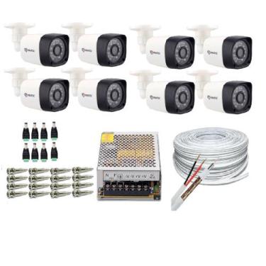 Imagem de Kit 8 Câmeras Bullet Full Hd 1080p 2Mp Com Cabo e Conectores - Protec