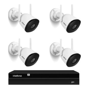 Imagem de Kit 4 Câmeras Externas Wi-fi Nvr 1404 Intelbra 4 Canais - Intelbras