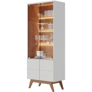 Imagem de Cristaleira Para Sala De Jantar Com 02 Portas Martin C04 Off White Mat
