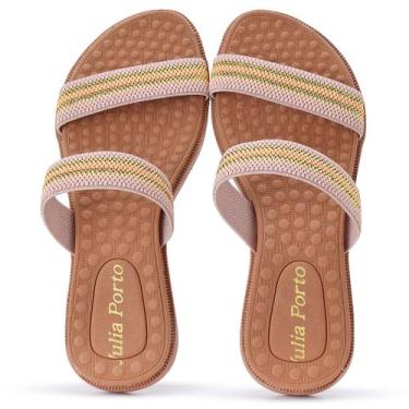 Imagem de Sandália de Elástico Rasteirinha Tiras Strass Moda Verão Chinelo Praia