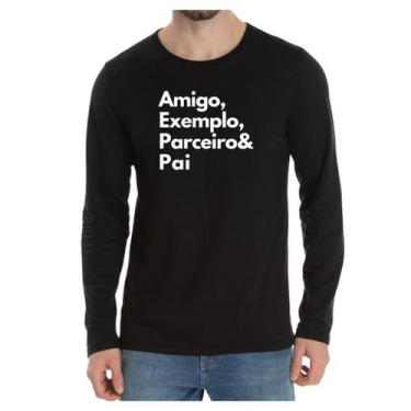 Imagem de Camiseta Manga Frase Exemplo Amigo Parceiro Pai - Loja Click Campus, P