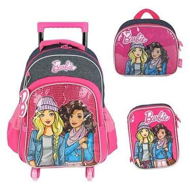 Imagem de Kit Mochila De Rodinhas Escolar Lancheira E Estojo Barbie