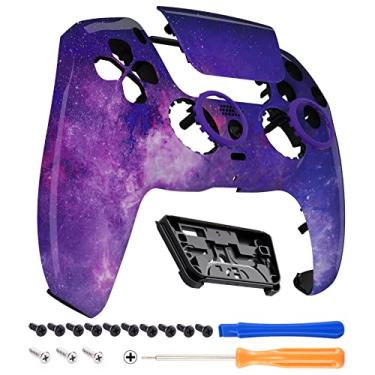 Imagem de eXtremeRate Luna Redesign Nebula Galaxy Front Shell Touchpad compatível com controle ps5 BDM-010 BDM-020 BDM-030, capa de substituição DIY personalizada Touch Pad compatível com controle ps5