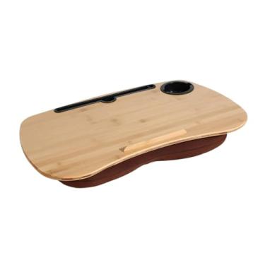 Imagem de DimyFew Mesa de colo com almofada e bandeja ergonômica para laptops domésticos, escritório de trabalho e escrita, com Porta-copos, 55cmx35cm