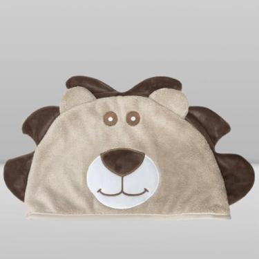 Imagem de Toalha de Banho Baby com Capuz Laço Bebê Animada (Leão Bege)