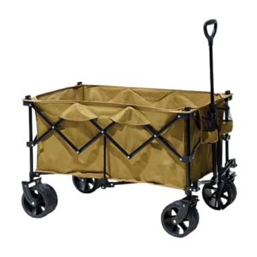 Imagem de carroça Carrinho de vagão com rodas dobrável, vagão utilitário para acampamento, lounge, praia, grande capacidade, 190l, carrinho de mão dobrável