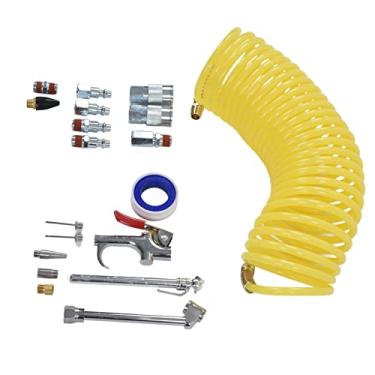 Imagem de Kit de Mangueira de Pneu de Compressor de Ar, Conector Industrial, Acessórios de Conexão Rápida, Conjunto de Pistola de Sopro, 1/4 pol. NPT, 200 PSI, Mangueira de Nylon Com