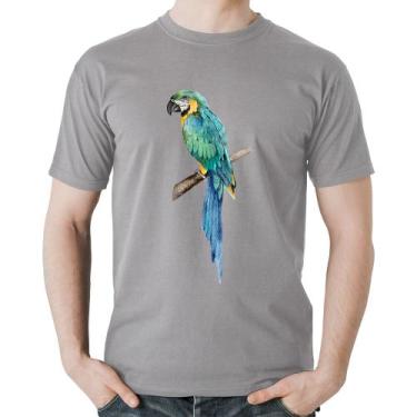 Imagem de Camiseta Algodão Arara Azul - Foca na Moda, Cinza, G