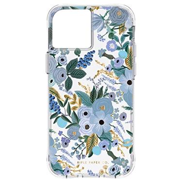 Imagem de Rifle Paper Co - Capa para iPhone 13 Pro Max - Proteção contra quedas de 3 metros - Detalhes em folha dourada - 16 cm - Garden Party Azul