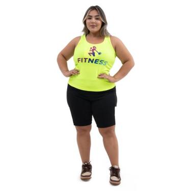 Imagem de Roupa Feminina Fittness Academia Bermuda Plus Size E Camiseta Dryfit F