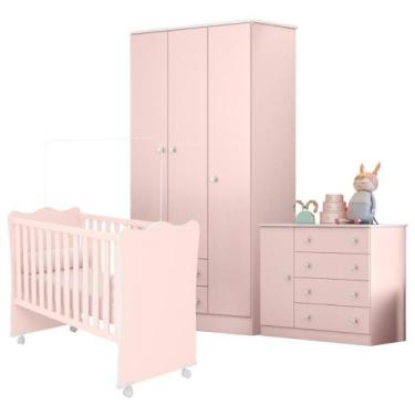 Imagem de Jogo Completo Quarto Infantil Bélgica Rosa Acetinado - Mais de Casa