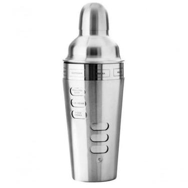 Imagem de Coqueteleira Com Receita Em Inox Prata 600 Ml - Mimo Style - Ac12518
