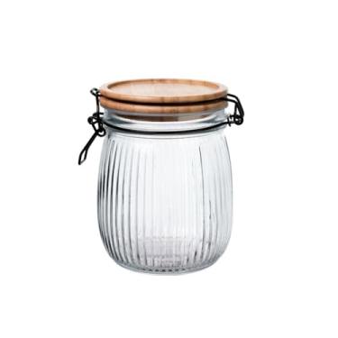 Imagem de Lehaví - Pote Vidro Hermético Versalhes Tampa Bambu Trava Prime 800ml - Lehaví