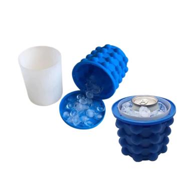 Imagem de Balde Forma De Gelo Silicone Até 120 Cubos De Gelo Com Tampa