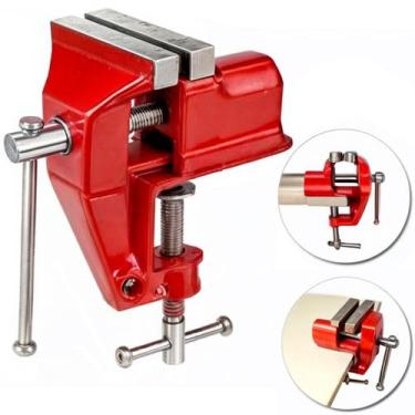 Imagem de Mini Torno Bancada Profissional Base Fixa Morsa 40mm Aço Reforçado Sta