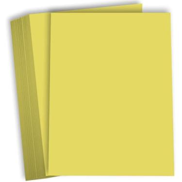 Imagem de Hamilco Cartão colorido para scrapbook papel velino 30 kg capa 21,6 x 28 cm cor amarelo canário cartolina pacote com 50
