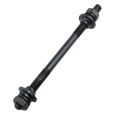 Imagem de Meuey Lyot - Eixo de bicicleta 175 mm / 6,89 polegadas Eixo do cubo traseiro de várias velocidades 3/20.3 cm preto 26tpi Hub Kit de arruela de porca de trava cônica 1 peça (17,5 cm)
