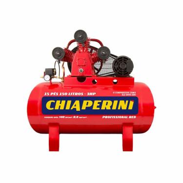 Imagem de Compressor de Ar Média Pressão Monofásico 3HP 110/220V 150L 021265 Chiaperini