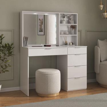 Imagem de Penteadeira 5 Gavetas com Espelho e Led 8400
