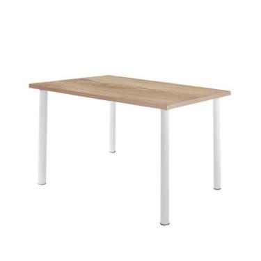 Imagem de Mesa De Jantar Retangular 4 Lugares 110 Cm Branco Carvalho - CIPLAFE