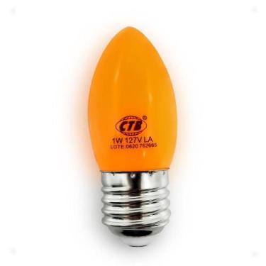 Imagem de Lampada vela led 1w  e27 laranja ctb 110v