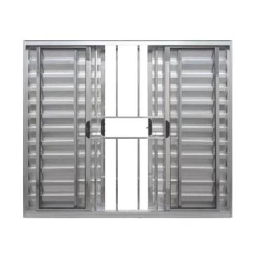 Imagem de Veneziana 6 folhas 1,20x1,20 com grade no alumínio brilhante - Comerci