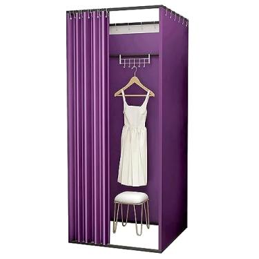Imagem de SJHDUNBW Loja de roupas conveniente, provador, privacidade vertical, portátil, camarim em formato quadrado para loja de vestidos de casamento