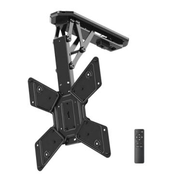 Imagem de CUTPOIY Suporte de TV motorizado - suporte de TV motorizado no teto, elevador de TV elétrico para TVs de 32 a 55 polegadas, capacidade de carga 30 kg/29.9 kg, suporte de TV motorizado com ajuste de