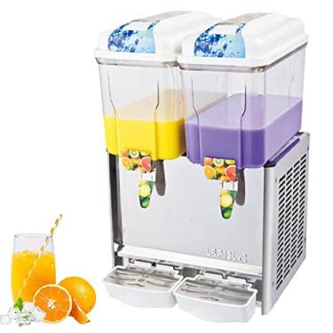 Imagem de CUTPOIY Dispensador de bebidas comercial, cilindro duplo, 36L, máquina de bebidas frias, loja de bebidas frias, adequada para incluir leite de soja, milkshake, suco